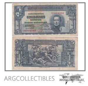 Uruguay Billete 5 Pesos 1939 P-36/CR-10.IV.18 VF- (Serie B)