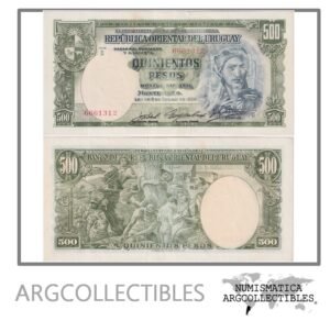 Uruguay Billete 500 Pesos 1939 P-40c/CR-10.VIII.17 AU (Serie D)