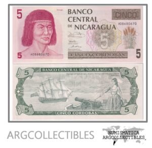 Nicaragua Billete 5 Cordobas 1991 P-174 UNC