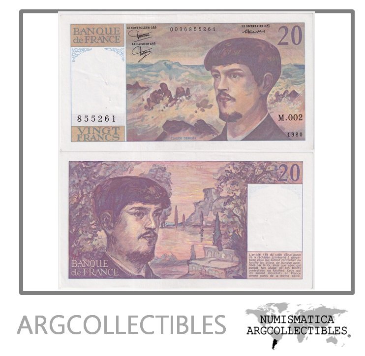 Francia Billete 20 Francos 1980 P-151a AU