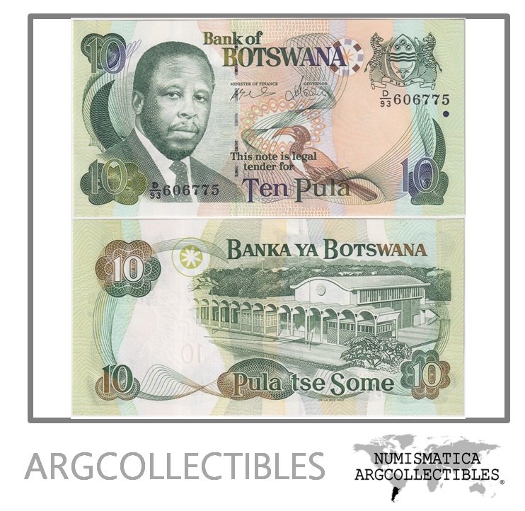 Botswana Billete 10 Pula 2002 P-24a UNC