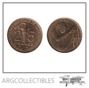 Africa del Oeste Moneda 25 Francos 1996 FAO Laton KM-9 UNC