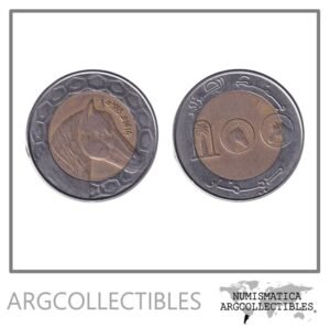 Argelia Moneda 100 Dinars 1993 KM-132 Bimetalica Caballo XF