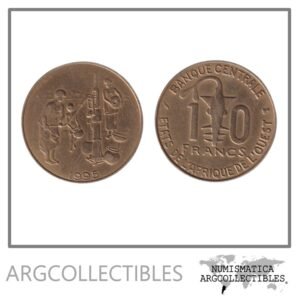 Africa del Oeste Moneda 10 Francos 1995 FAO Laton KM-10 XF
