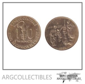 Africa del Oeste Moneda 10 Francos 1991 FAO Laton KM-10 AU
