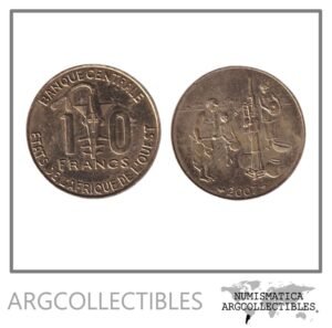 Africa del Oeste Moneda 10 Francos 2007 FAO Laton KM-10 UNC