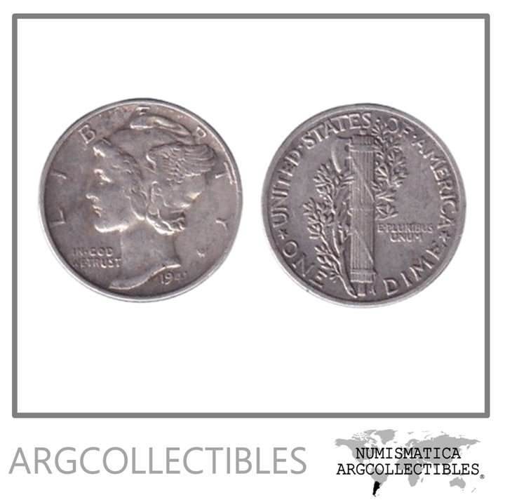 Usa Moneda 1 Dime 1941 Plata 900 Mercury KM-140 XF+