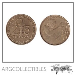Africa del Oeste Moneda 25 Francos 2020 FAO Laton KM-9 XF