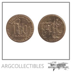 Africa del Oeste Moneda 10 Francos 2017 FAO Laton KM-10 UNC