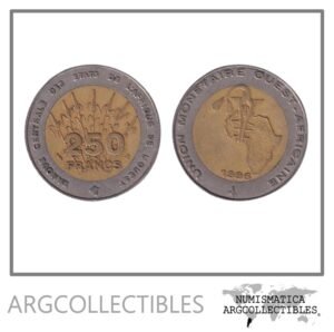 Africa del Oeste Moneda 250 Francos 1996 Bimetalica KM-13 VF