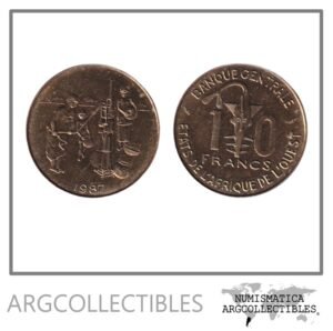 Africa del Oeste Moneda 10 Francos 1987 FAO Laton KM-10 UNC