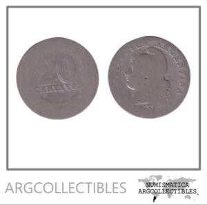Argentina Moneda Nacional 20 Centavos 1907 Niquel F-