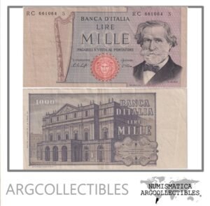 Italia Billete 1000 Liras Verdi 1977 P-101e VF+