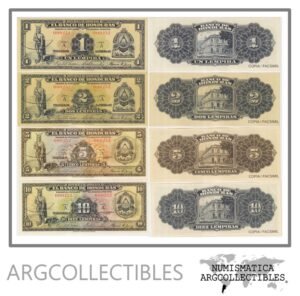 Honduras Set x 4 Billetes 1932 / 1-2-5-10 Lempiras P-34-35-36-37 UNC (Copia)