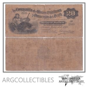 Peru Billete 20 Soles 1876 P-S-447 G