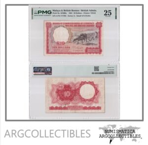Malasia y Borneo Billete 10 Dolares 1961 P-9a VF (Certificado)