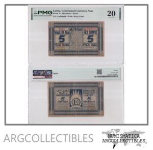 Letonia Billete 5 Rubli 1919 P-3a VF (Certificado)
