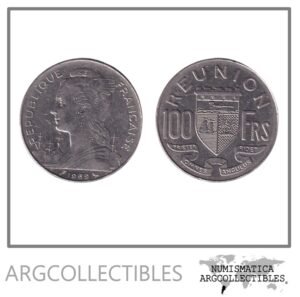Reunion Moneda 100 Francos 1969 Niquel KM-13 XF