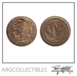 Camerun Moneda 1 Franco 1926 Bronce KM-2 VF+