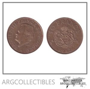 Monaco Moneda 10 Francos 1982 Laton KM-154 AU