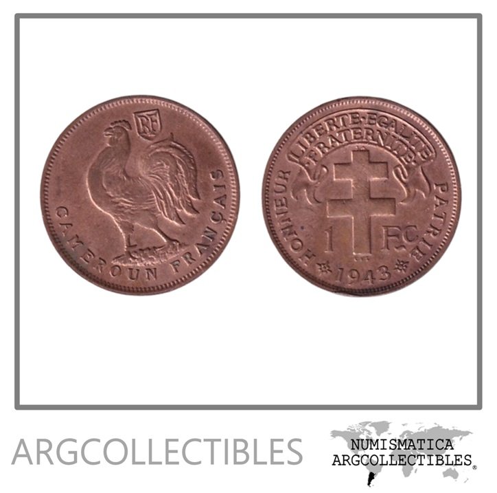Camerun Moneda 1 Franco 1943 Bronce KM-5 XF+