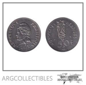 Nuevas Hebridas Moneda 50 Francos 1972 Niquel KM-7 UNC