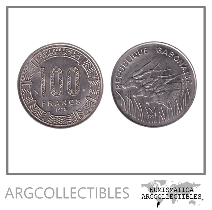 Gabon Moneda 100 Francos 1975 Niquel KM-13 AU