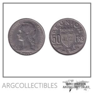 Reunion Moneda 50 Francos 1962 Niquel KM-12 VF+