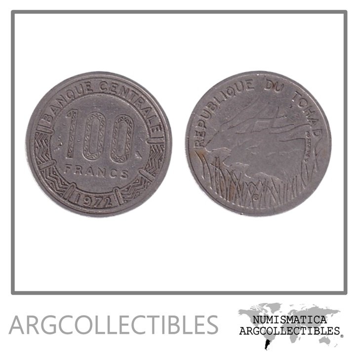 CHAD Moneda 100 Francos 1972 Niquel KM-2 F+