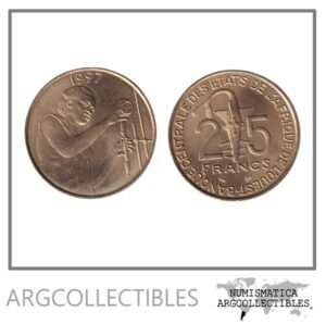 Africa del Oeste Moneda 25 Francos 1997 FAO Laton KM-9 UNC