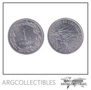 Africa Central Moneda 1 Franco 1978 Aluminio KM-8 AU