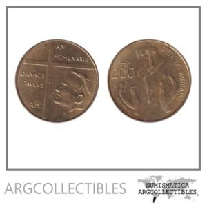 Vaticano Moneda 200 Liras 1983 Papa Juan Pablo II Bronce KM-174 UNC