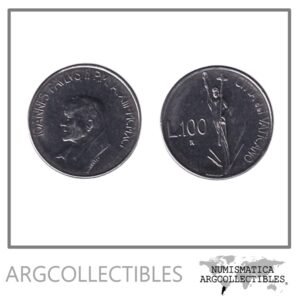 Vaticano Moneda 100 Liras 1991 Papa Juan Pablo II KM-231 UNC