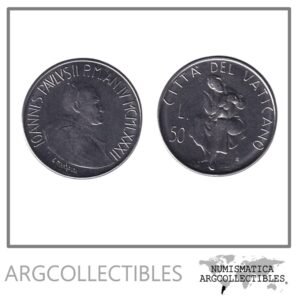 Vaticano Moneda 50 Liras 1982 Papa Juan Pablo II Acero KM-136 UNC