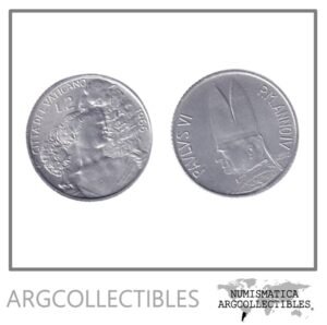 Vaticano Moneda 2 Liras 1966 Papa Pablo VI Aluminio KM-85 UNC