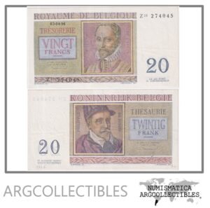 Belgica Billete 20 Francos 1956 P-132b XF