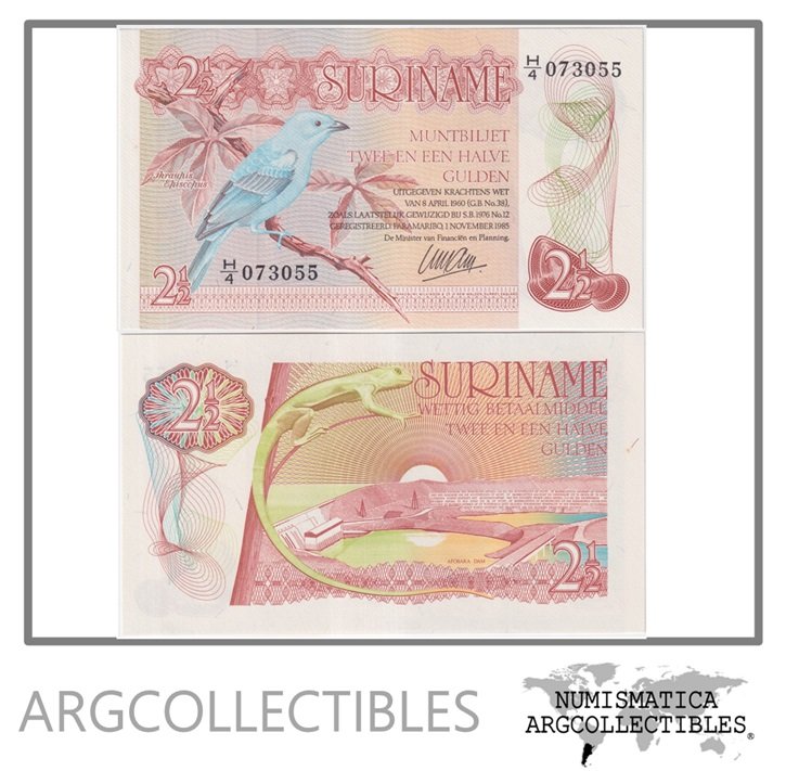 Surinam Billete 2 1/2 Gulden 1985 P-119 UNC