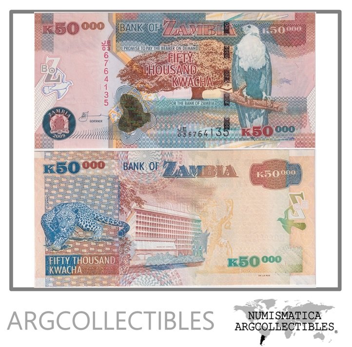 Zambia Billete 50.000 Kwacha 2009 P-48e UNC