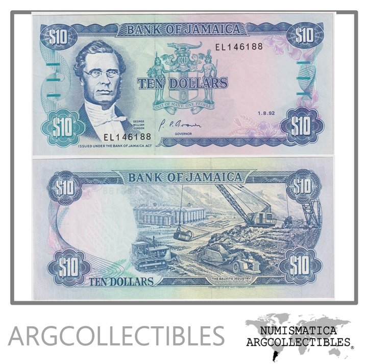 Jamaica Billete 10 Dolares 1992 P-71e UNC