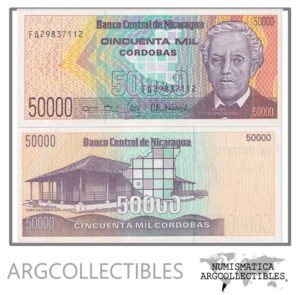 Nicaragua Billete 50.000 Cordobas 1989 P-161 UNC