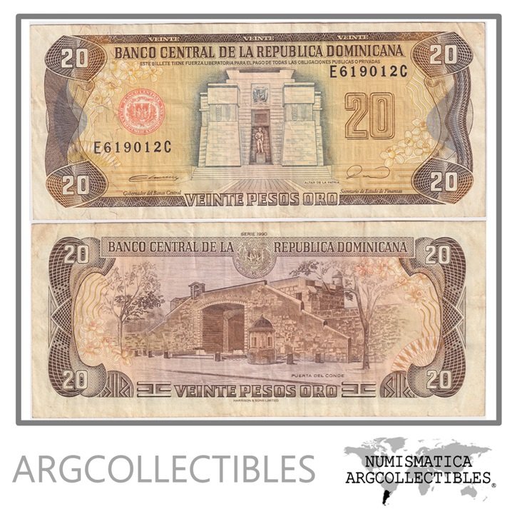 Republica Dominicana Billete 20 Pesos Oro 1990 P-133 VF