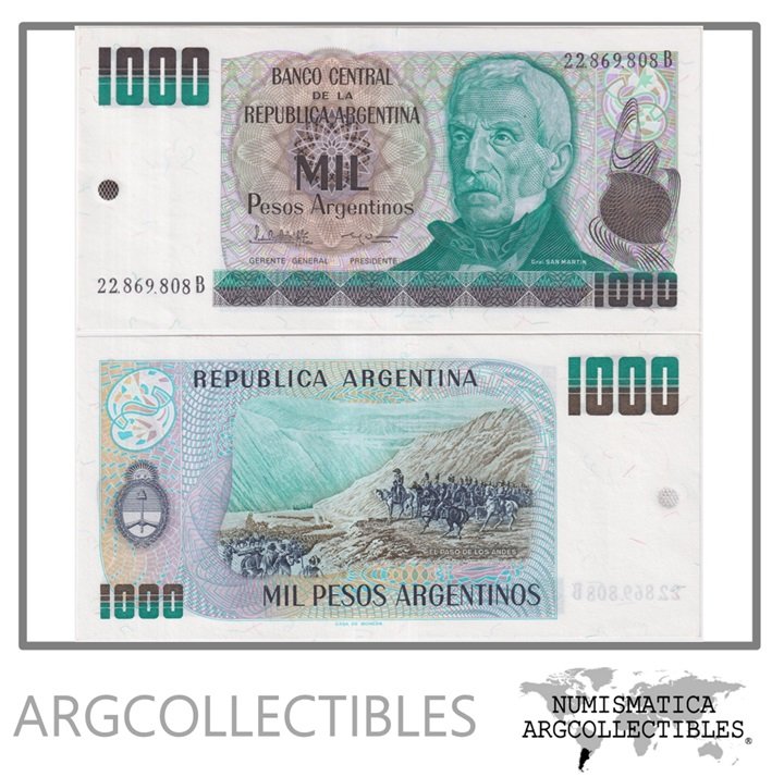 Argentina Billete 1.000 Pesos 1984 P-317a/BOT-2632a UNC (Serie B)