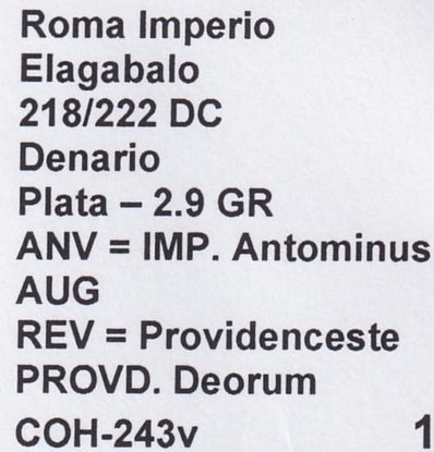 Imperio Romano Moneda Denario Elagabalo 218-222 DC COH-243v - Imagen 2