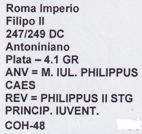 Roma Imperio Moneda Antoniniano 247/249 DC Filipo II COH-48 - Imagen 2