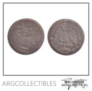 Mexico Moneda 25 Centavos 1880 Go S Plata 903 KM-406.5 VF Ceca Guanajuato