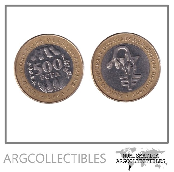 Africa del Oeste Moneda 500 Francos 2003 Bimetalica KM-15 XF