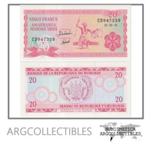 Burundi Billete 20 Francos 1991 P-27c UNC