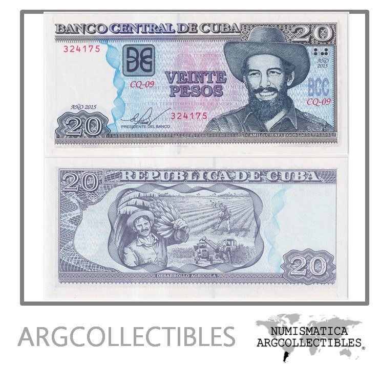 Cuba Billete 20 Pesos 2015 P-122j UNC