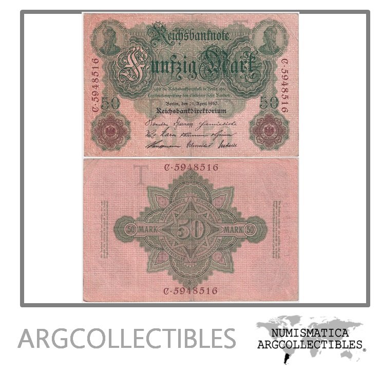 Alemania Billete 50 Marcos 1910 P-41 VF