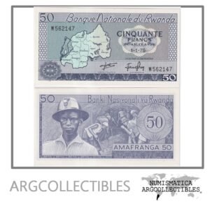 Rwanda Billete 50 Francos 1976 P-7c UNC